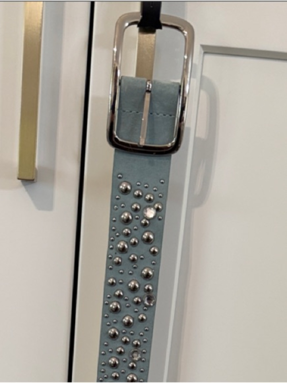 Studded Light Blue Guess NWT Leather Belt-Size Large